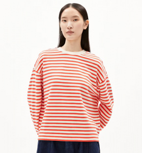 Sweatshirt "Frankaa Maarlen Stripe" - poppy red/undyed